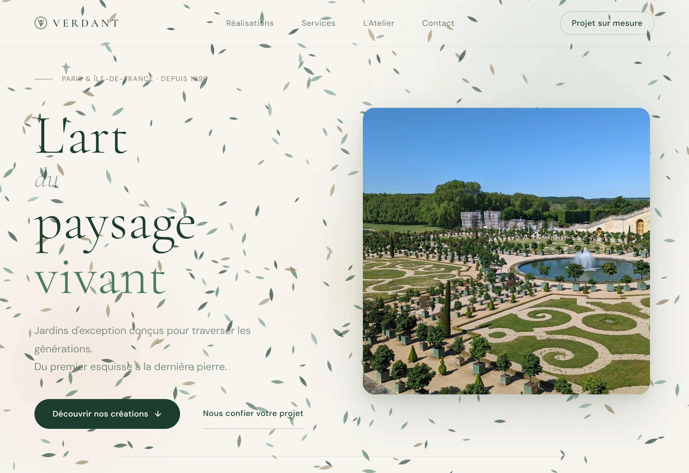 Site web sur-mesure pour Verdant Paysagiste — projet ScrollEvent